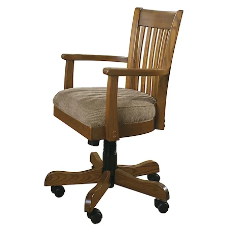 Banker's Desk Chair with Upholstered Seat